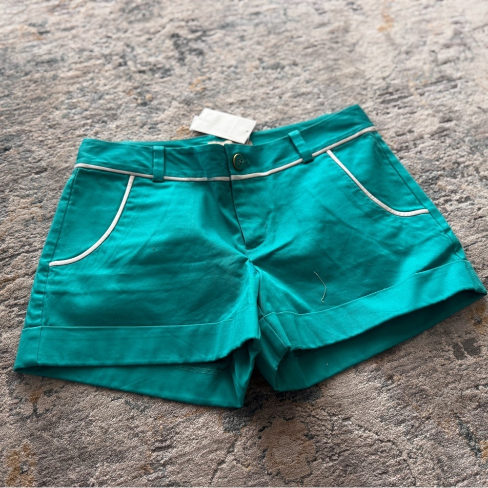 Banana Republic Ryan Fit Shorts Womens Size 2 Low Rise Stretch Cuffed Teal NWT